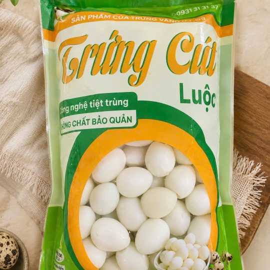 Trứng cút lột vỏ bịch 100 trứng